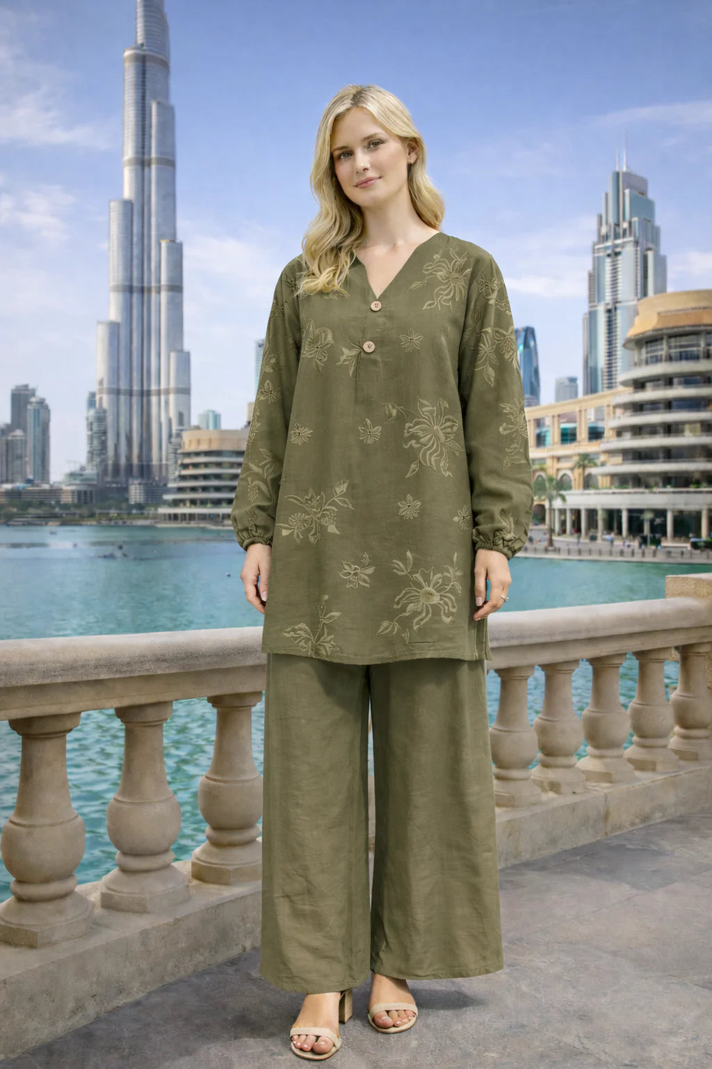 Ensembles longue Broderie fluide bohème