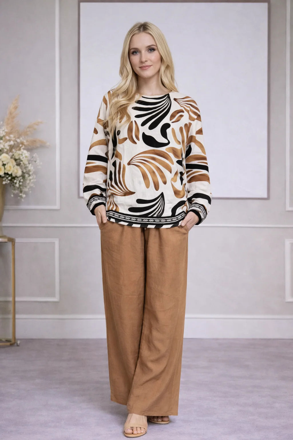 Ensemble tunique imprimée + pantalon