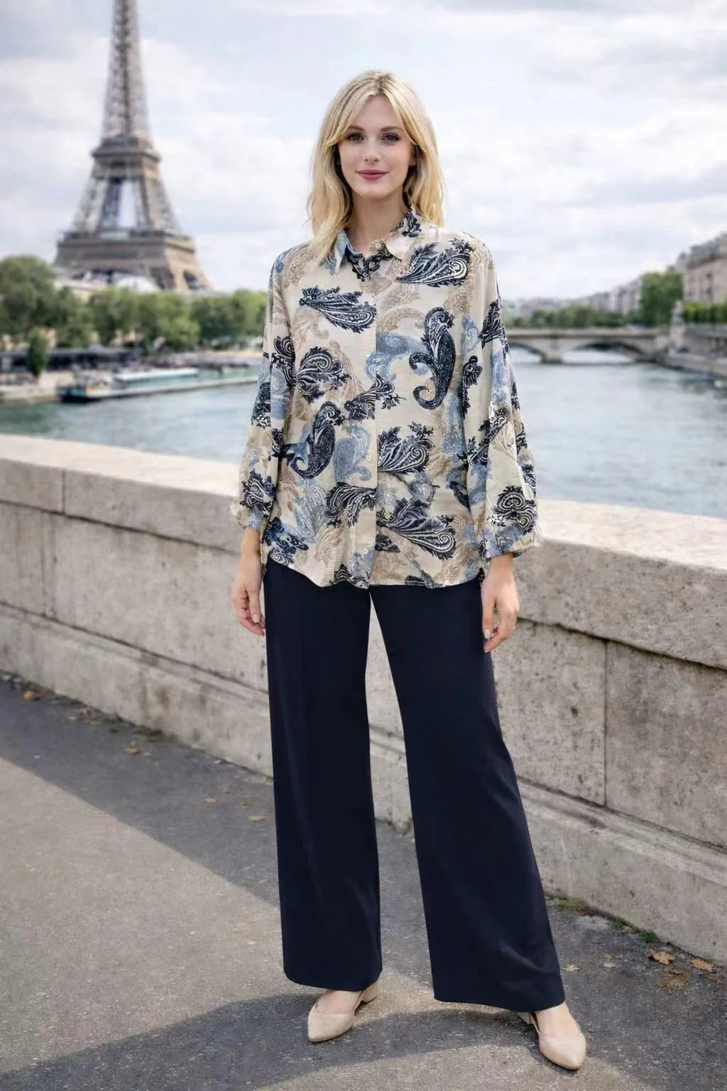 Ensemble bohème imprimé – tunique & pantalon fluide