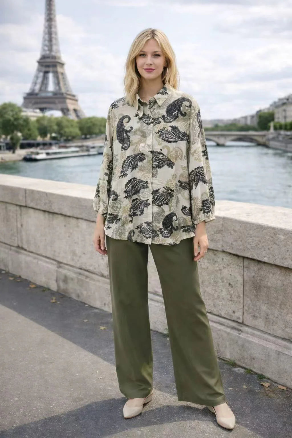 Ensemble bohème imprimé – tunique & pantalon fluide