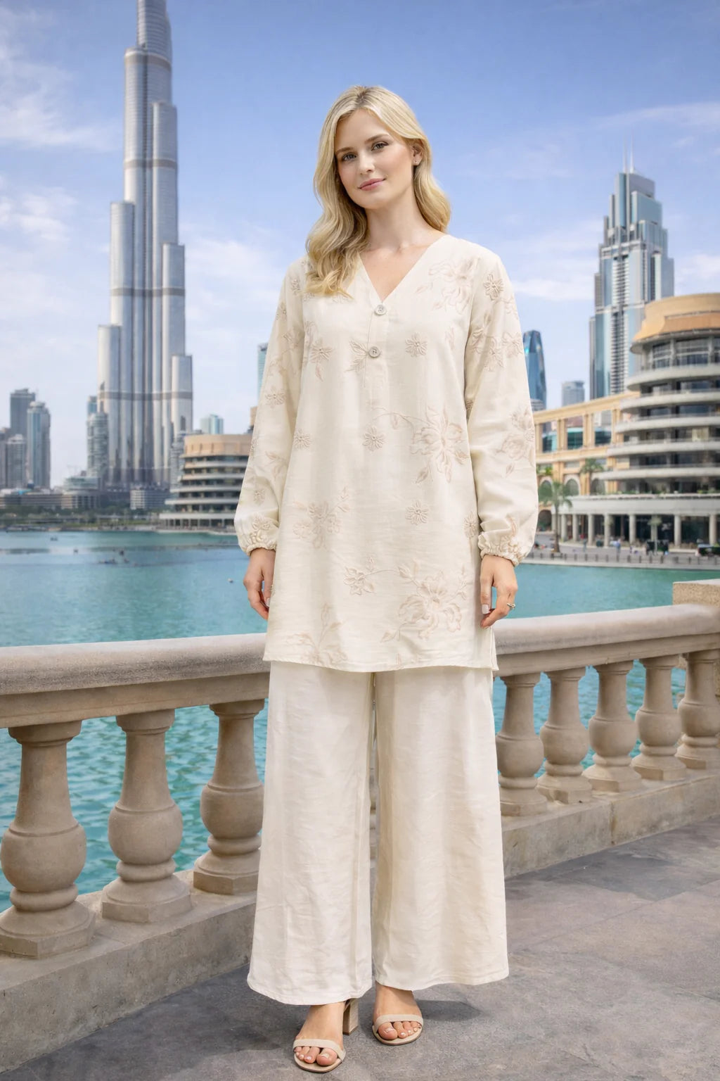 Ensembles longue Broderie fluide bohème