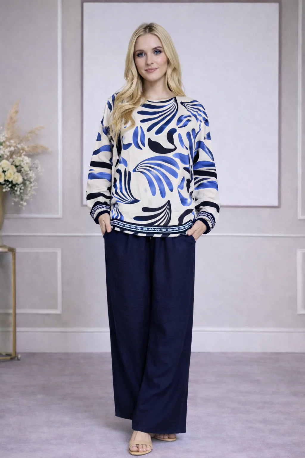 Ensemble tunique imprimée + pantalon