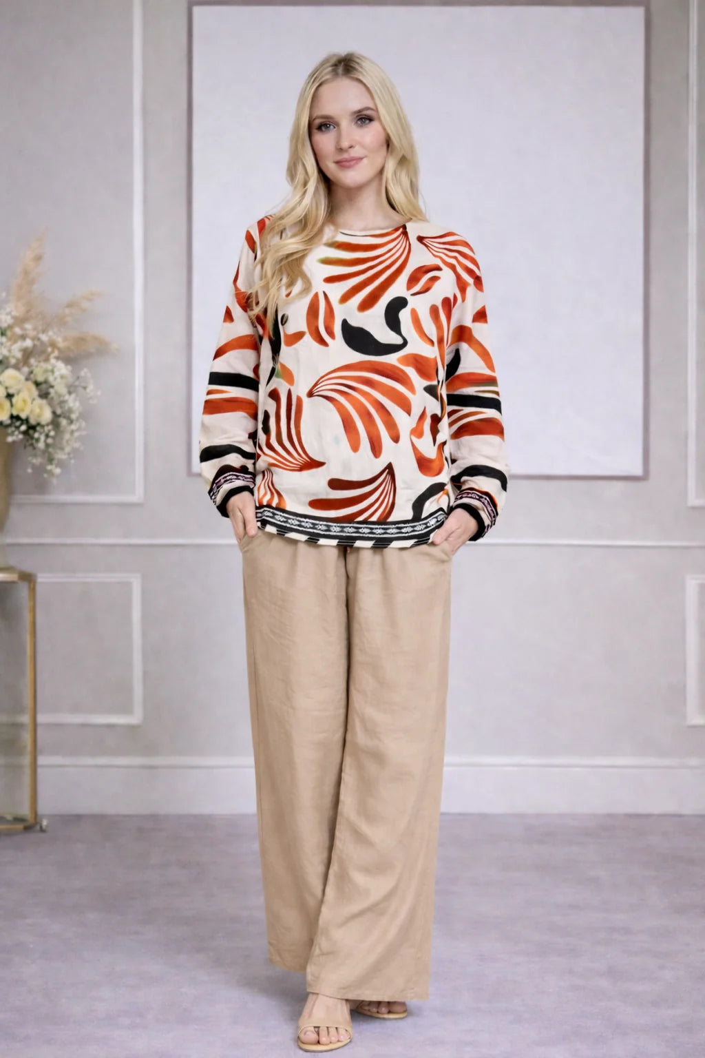 Ensemble tunique imprimée + pantalon