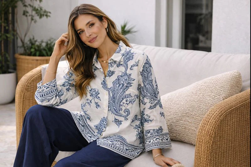 Ensemble bohème chic à imprimés raffinés