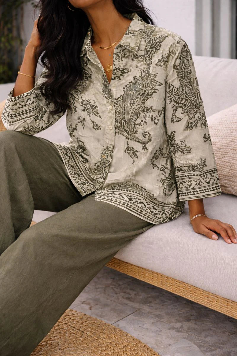 Ensemble bohème chic à imprimés raffinés